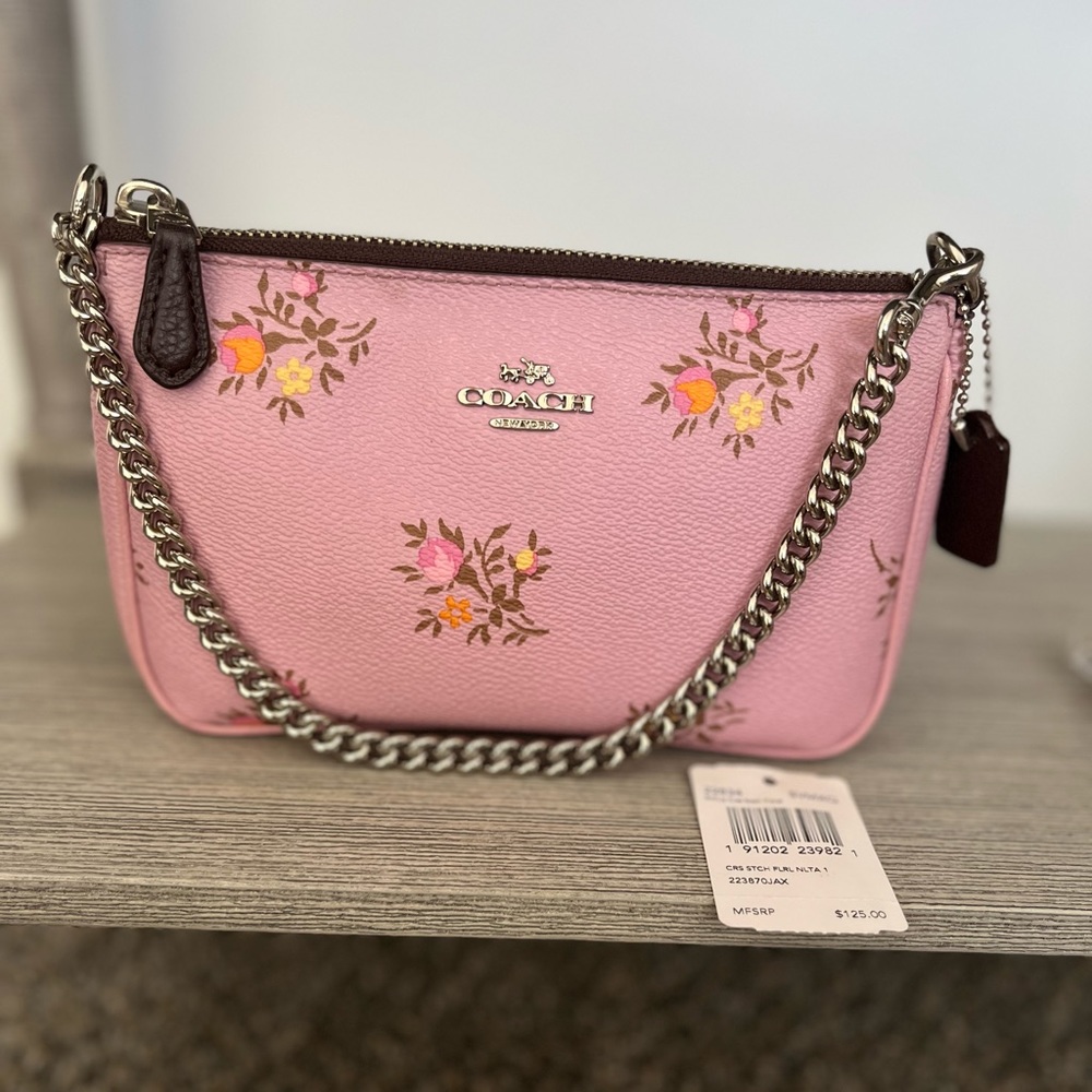 Coach Nolita wristlet + long chain strap